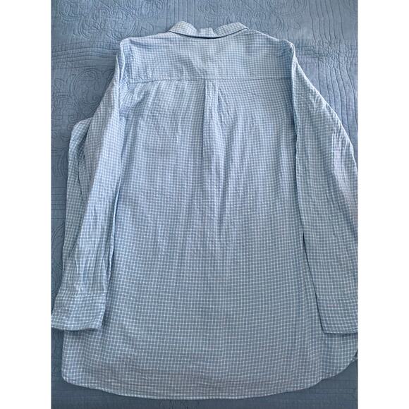 Womens Old Navy Plaid Button Down Shirt Blue Large - Picture 3 of 3